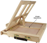 Greenco Beech-Wood Portable Art Desk Easel and Book Stand with drawer