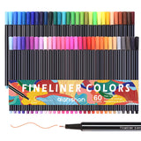 60 Colors Fineliner Pens Set - Fine Tip Pens 0.4mm Colored Fine Point Markers Pen for Writers Adults Coloring Books Drawing Writing Sketching Journal Planner Note Art Projects