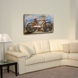 Asmork 3D Metal Art - 100% Handmade Metal Unique Wall Art - Stereograph Oil Painting - Home Decor - Ready to Hang Sculpture Artwork (Bicycle (30 x 20 inch))