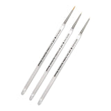 AIT Art Round Paint Brushes, Pack of 3, Miniature Sizes 20/0, 10/0, 3/0, Acrylic Handles with Beveled End, Handmade in USA for Trusted Performance