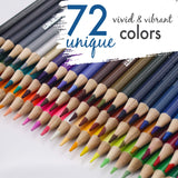 72 Watercolor Pencils Professional, Numbered, with a Brush and Metal Box - 72 Water Color Pencils for Adults and Adult Coloring Books - Watercolor Pencil for Kids, Colored Pencils, Art Set
