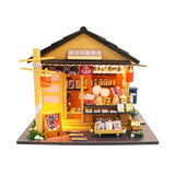 Cool Beans Boutique Miniature DIY Dollhouse Kit Wooden Japanese Shop with Dust Cover - Architecture Model kit (English Manual) (Japanese Grocery Store)