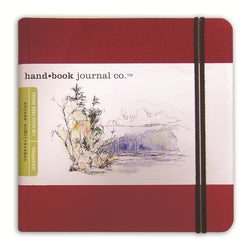 Travelogue Drawing Book, Square 5-1/2 x 5-1/2, Vermilion Red Artist Journal
