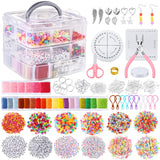 PP OPOUNT 12 Styles Friendship Bracelet Kit with String and Letter Beads, 24 Multi-Color Embroidery Floss, Elastic Nylon Cord, Braiding Disc, Findings for Friendship Bracelets, Jewelry Making