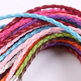 Onwon 50 PCS Mixed Color Leather Lace Plaited Bracelet Cords DIY Jewelry Making Handicrafts Braided Ropes with Lobster Clasps Extended Chain for Wrist Charms Bracelets Jewelry Making
