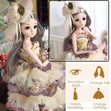 18-inch Fashion Simulation Doll, rotatable Smart Joint Princess Doll Set, Princess Dress up Royal Collection Set, The Best Gift for accompanying Girls