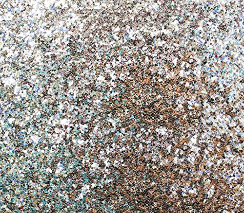 Vinyl Fabric Glitter Large Stargem Crafting Canvas 54" Wide Sold By The Yard (SILVER)