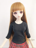 Petite Marie Japan for 1/3 Doll 23 inch 60cm SD DD BJD Round Collar Half Sleeve T-Shirt (Black)