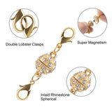 22Pcs Magnetic Jewelry Clasps, Weapow Unique Stainless Gold Silver Rhinestone Ball Lobster Chain Necklace Closures Extenders Kit for Bracelet