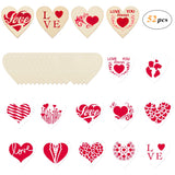 Biubee 40pcs Valentine Wooden Heart Shapes- Wood 3'' Heart Shapes Blank Wood Hearts Slice Wooden Heart Shaped Discs Embellishment with 12pcs Heart Stencils Template for Valentine Wedding Decor DIY Use