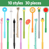 30 Pieces Cute Cartoon Gel Ink Pens Rollerball Pens Assorted Style Writing Pens for Home Office School Kids Gift