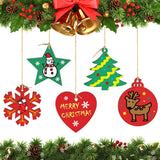 50pcs Wooden Christmas Ornaments Unfinished Craft Natural Wood Slices for Kids DIY Holiday Festival Wedding Party Ornaments Decor- Hanging Ropes Included