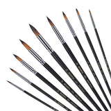 Paint Brush Set Paint Brushes Watercolor 9pcs Round Pointed Tip Nylon Hair Artist Acrylic Brush Watercolor Oil Painting for Watercolors,Acrylics,Inks,Gouache,Oil and Tempera
