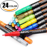 Acrylic Paint Pens for Rock Painting - Write On Anything! Paint pens for Rock, Wood, Metal, Plastic, Glass, Canvas, Ceramic and More! (24 Pack)