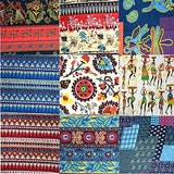 ACCOCO 10pcs Quilting Fabric Bundles, 22 x 18 inch（55 x 45cm) Bohemian Pattern Fat Quarters Fabric Bundle, Craft Fabric Bundle Good Design for DIY Craft Sewing Patchwork (Bohemian Style)