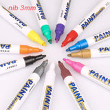 Acrylic Metallic Markers Paint Pens, Permanent Paint Markers for Rock, Wood, Metal, Plastic, Glass, Canvas, Ceramic & More! Medium Tip with Quick Dry, Water Resistant Ink(12 Pack)