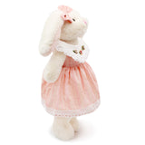 Oitscute Small Soft Stuffed Animal Bunny Rabbit Plush Toy for Baby Girls 15inch (White Rabbit Wearing Pink Stripe Dress)