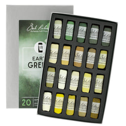 Jack Richeson 20 Piece Color Value Earth Greens Hand Rolled Soft Pastel Set