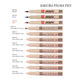 Sakura Pigma Micron Fine Line Pen High Light and Soft Head Pen Manga Drawing- Assorted 12 Pens Set