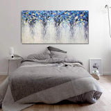 Yotree 24x48 Inch Paintings,Blue Dream - Simple Modern Style Abstract Canvas Art 3D Hand-Painted Abstract Artwork Acrylic Knife Painting Ready to Hand