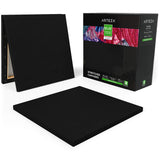 Arteza 12x12 inch Black Stretched Canvas for Painting, Pack of 12, Primed, 100% Cotton, Acid-Free, for Acrylic & Oil Paint, Pouring Techniques & Wet Art Media