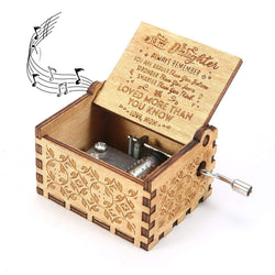 U R My Sunshine Music Box Wooden Laser Engraved Vintage Musical Box Gifts for My daughter from mom for Birthday Christmas