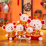 Ruzucoda Plush Happy Rat Mouse Stuffed Animals Toys 2020 Chinese New Year Zodiac Animal Mascot Gifts Red 11 Inches