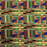 DTY African Print Fabric Kente (3-1) Stretch Brushed Jersey Knit Apparel 58/60" Wide Sold BTY