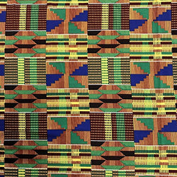 DTY African Print Fabric Kente (3-1) Stretch Brushed Jersey Knit Apparel 58/60" Wide Sold BTY