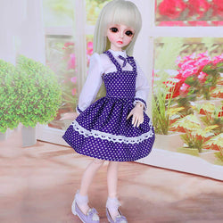 1/4 BJD Doll Purple Dress 40Cm 15Inch 19 Jointed Dolls + Clothes + Makeup + Accessories Baby Doll Toy Gift for Girs's Toy