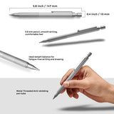 Nicpro Mechanical Pencils Set, 2 PCS Metal Automatic Drafting Pencil 0.9 mm Pencil Graph With 4 Tubes HB Pencil Leads And 2 Erasers For Writing Draft, Drawing, Sketchin