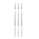 AIT Art Round Paint Brushes, Pack of 3, Miniature Sizes 20/0, 10/0, 3/0, Acrylic Handles with Beveled End, Handmade in USA for Trusted Performance