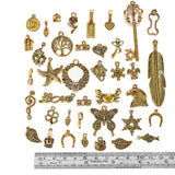 LANBEIDE Wholesale Bulk 50 Gram Antique Gold Assorted Charms Pendants DIY for Jewelry Making and Crafting