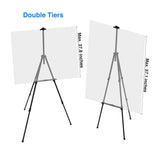 Artify 73 Inches Double Tier Easel Stand, Aluminum Tripod for Painting and Display with an Environmental Friendly Carrying Bag and Spare Parts