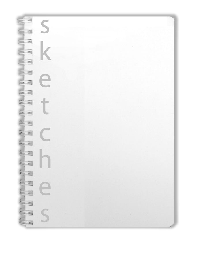 BookFactory Sketchbook/Art Sketch Book/Sketching Book/Sketches Book/Sketch Notebook - 100 Pages Clear Translux Cover Wire-O 5" x 7" (12.7cm x 17.7cm) Blank Format (BLA-100-57BW-C-SKETCH)