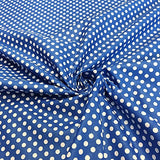 Cotton Printed Polka Dot Fabric 45" Wide 100% Cotton By The Yard Blue