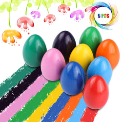 Crayons for Toddlers, Palm Grip Crayons Set 9 Colors Non Toxic Crayons Washable Paint Crayons Stackable Toys for Kids Infants, Baby,Children,Boys and Girls(egg-shaped)