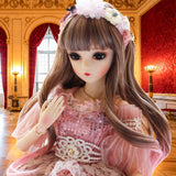 UCanaan BJD Doll, 1/3 SD Dolls 23.6 Inch 19 Ball Jointed Doll DIY Toys with Full Set Clothes Shoes Wig Makeup, Best Gift for Girls-Felicia