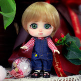 1/8 BJD Doll Full Set 17.5cm 6.8 Inch Ball Jointed SD Doll Handmade DIY Toys with All Clothes Wigs Shoes Makeup
