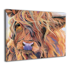 Hd8yehao Highland Cow Windy Day Country Canvas Wall Art Prints Photo Modern Paintings Home Decoration Giclee Artwork Wood Frame Gallery Stretched
