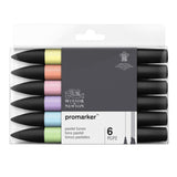 Winsor & Newton 0290113 Promarker, Set of 6, Pastel Tones