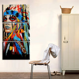 Native American Indian Canvas Wall Art Paintings Woman Girl Colorful Feathered Prints in 3 Panles Verical Paintings for Home Walls Decoration,Framed