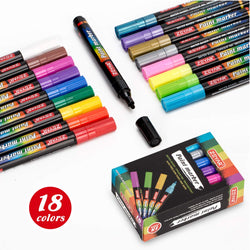 ZEYAR Acrylic Paint Pens for Rock Painting, Water based, 18 colors, Medium Point, Odorless, Opaque ink, Paint Markers for Glass, Rock, Paper, Ceramic, Plastic and Non porous surfaces