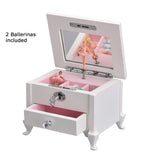 Art Lins Natalie Ballerina Music Jewelry Box with Lock and Drawer (Small/White), Wind Up Music The Nutcracker