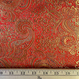 Metallic Paisley Brocade Fabric 60" By Yard in Red Yellow White Purple Blue (Red / Gold)