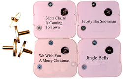 Creative Hobbies 4 Christmas Tunes Sankyo 18 Note Wind Up Music Box Musical Movements with Winding Keys
