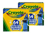 Crayola 64ct Ultra Clean Crayons, 2 Pack, Multicolor