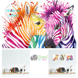 Visual Art Decor Abstract Animals Canvas Wall Art Zebra Giraffe Elephant Wall Decal Art Animals Watercolor Painting Prints Decor for Bedroom Living Room Classroom Gift for Kids
