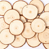 AksBlay Wood Slices 20Pcs 6-7cm Predrilled wih Holes Unfinished Natural Wood Log Wooden Circles Plates for DIY Paint Crafts Wedding Christmas New Year Festival Holiday Decorations Ornaments