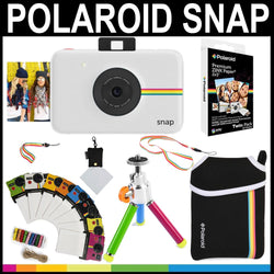 Polaroid Snap Instant Camera (White) + 2x3 Zink Paper (20 Pack) + Neoprene Pouch + Photo Frames + Accessory Bundle